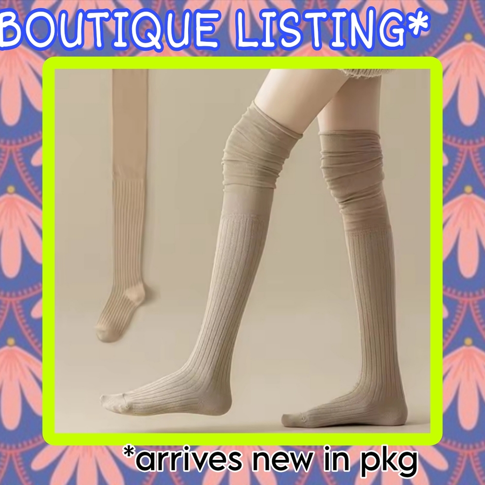 Tan Thigh-High Socks